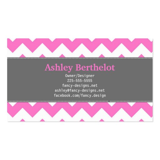 Chic Chevron Stripes Business Card Template (back side)