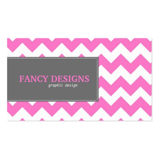 Chic Chevron Stripes Business Card Template (front side)