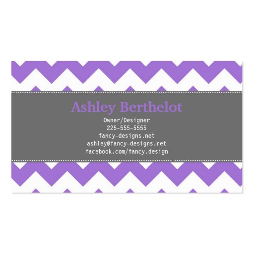 Chic Chevron Stripes Business Card Templates (back side)
