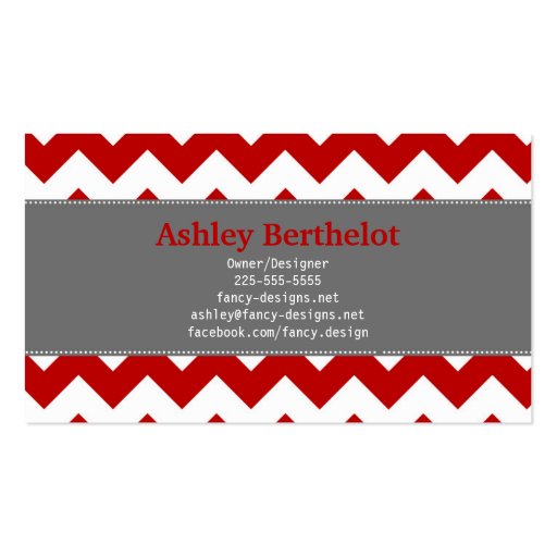 Chic Chevron Stripes Business Card Templates (back side)
