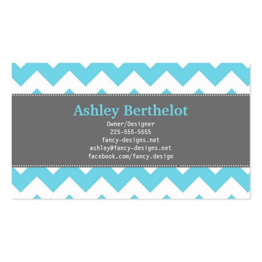 Chic Chevron Stripes Business Cards (back side)