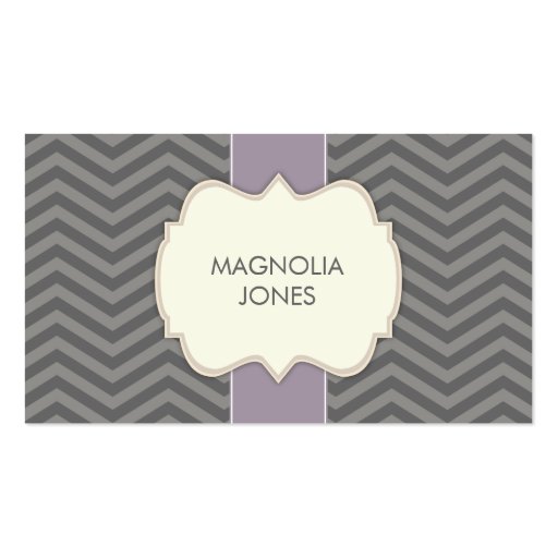 Chic Chevron Vintage Professional Business Card (front side)