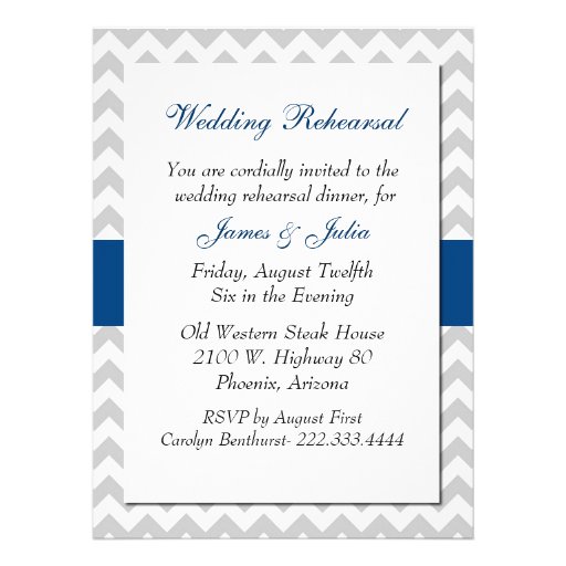 Chic Chevron Wedding Rehearsal Dinner Invite