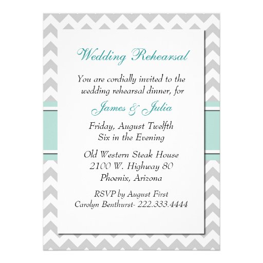 Chic Chevron Wedding Rehearsal Dinner Invite