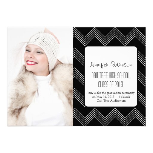 Chic Chevron Zigzag 2 Graduation Announcement