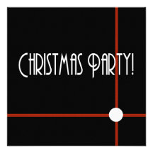 Chic Christmas Party Invitation in Black and White