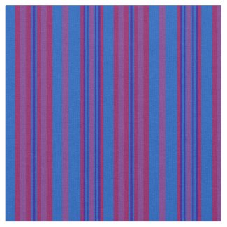 Chic Claret, Plum, Dark Blue, Light Blue Striped Fabric