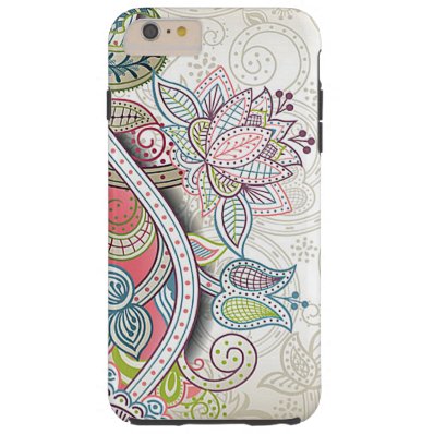 Chic Classic Vintage Floral Brocade Pattern Tough iPhone 6 Plus Case