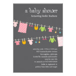 Chic Clothesline Baby Shower Invitation (Girl) invitations