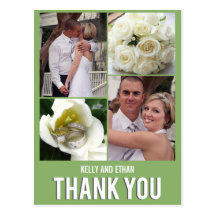 Chic Collage Wedding Thank You Postcard