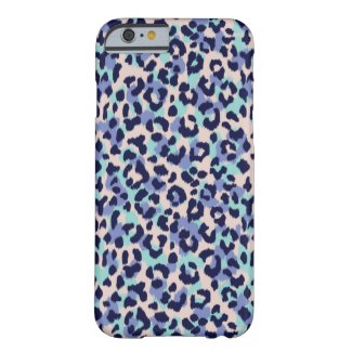Chic colorful blue beige cheetah print monogram iPhone 6 case