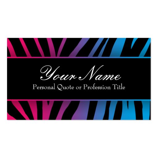 Chic Colorful Zebra Stripes Business Cards