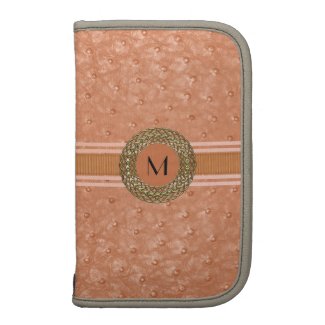 Chic Coral Ostrich Leather Look Monogram