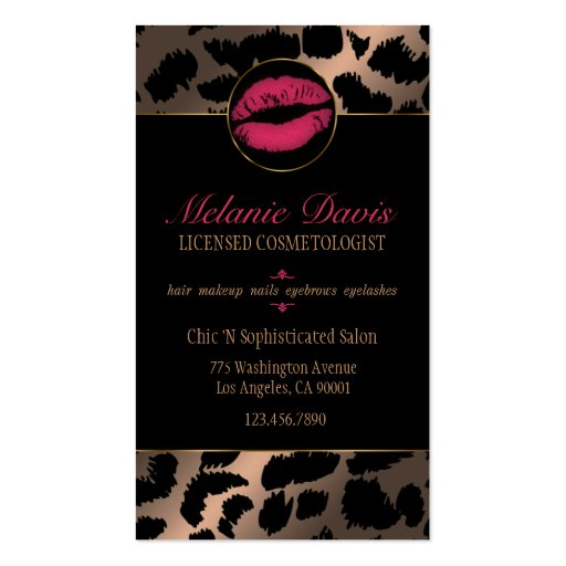 Chic Cosmetology Business Card (back side)