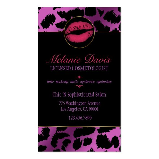 Chic Cosmetology Business Card (back side)