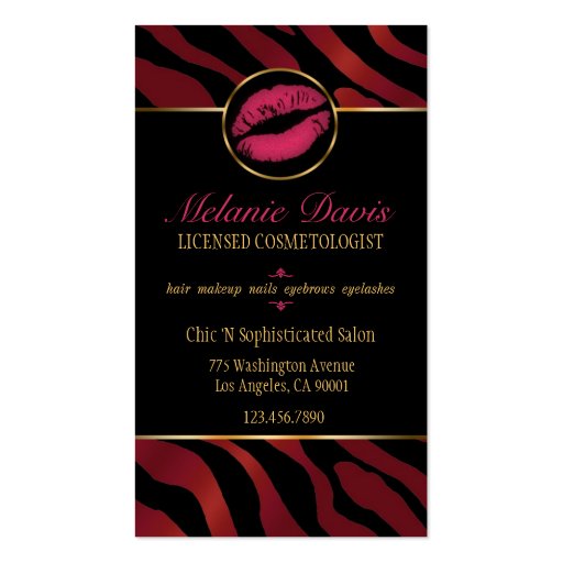 Chic Cosmetology Business Card (back side)