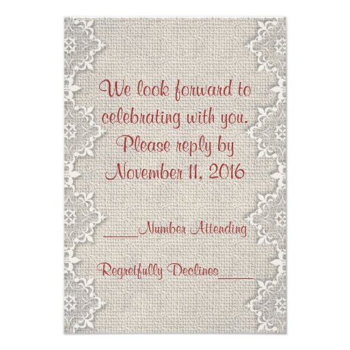 Chic Country Charm Mason Jar Rsvp Invitation