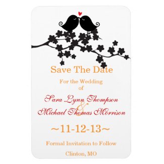 Chic Country Love Birds Save The Date Magnet