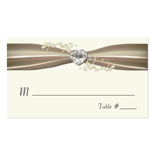 Chic Cream Formal Place Cards Business Card Template (front side)