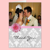Chic Custom Wedding Photo Thank You Card cards