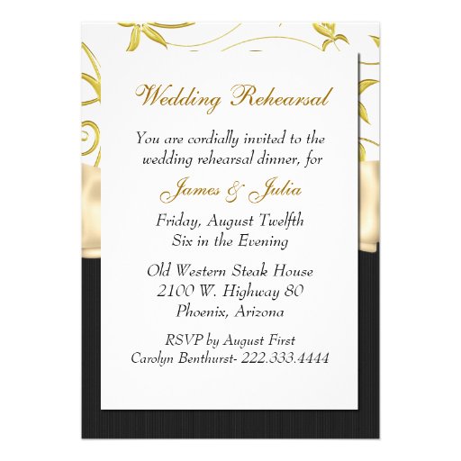 Chic Custom Wedding Rehearsal Dinner Invitation