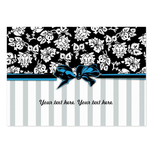 Chic Damask and Striped Business Card (back side)