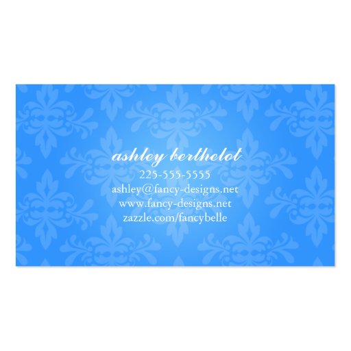 Chic Damask Business Card Template (back side)