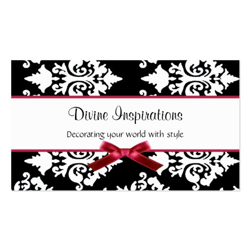 Chic Damask Custom Business Card (front side)