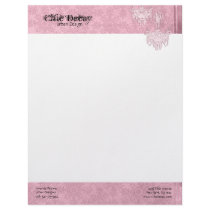 Chic Decay Pink Chandelier Letterhead Stationery by pauletteparis Chic Decay Pink Chandelier Letterhead Stationery