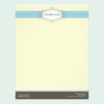 Chic Deco Baby Blue Customized Letterhead letterhead