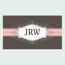 Chic Deco Frame Monogram Baby Pink Business Card business cards