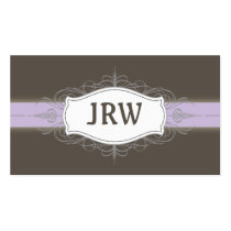 Chic Deco Frame Monogram Lilac Business Card