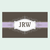 Chic Deco Frame Monogram Lilac Business Card business cards