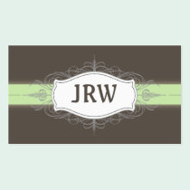 Chic Deco Frame Monogram Mint Business Card business cards