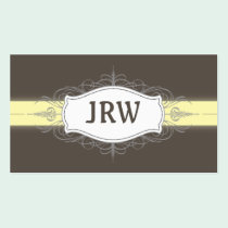 Chic Deco Frame Monogram Yellow Business Card business cards