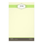 Chic Deco Lime Customized Stationery