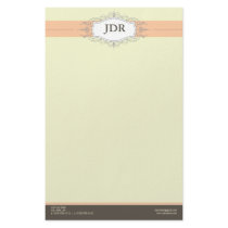 Chic Deco Peach Customized Stationery