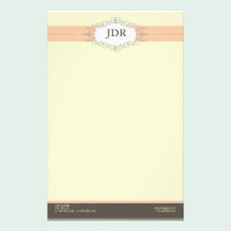 Chic Deco Peach Customized Stationery stationery