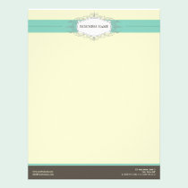 Chic Deco Teal Customized Letterhead letterhead