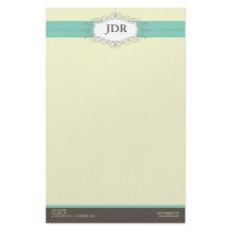 Chic Deco Teal Customized Stationery