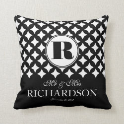 Chic Diamond Pattern Couple Mr and Mrs Pillow