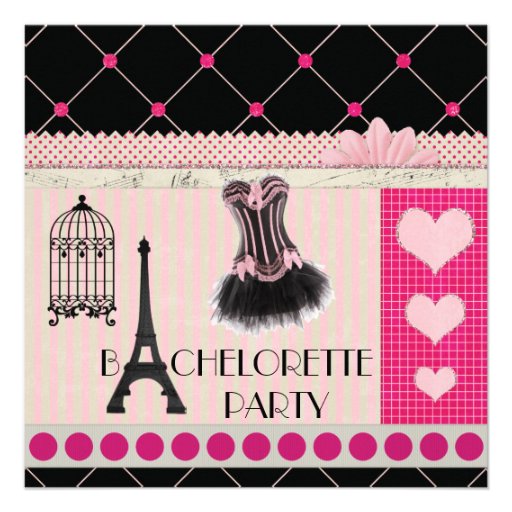 Chic Eiffel Tower Pink Paris Bachelorette Party Announcement