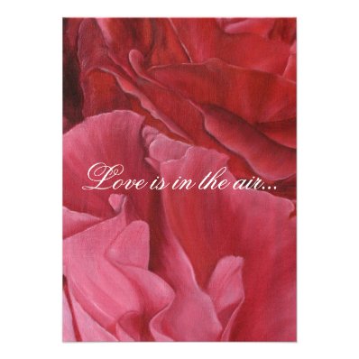 Chic elegant red roses wedding invites