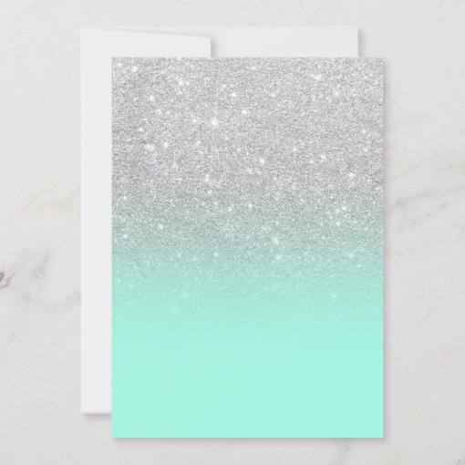 Chic Elegant Silver Glitter Mint Green Wedding Invitation Zazzle