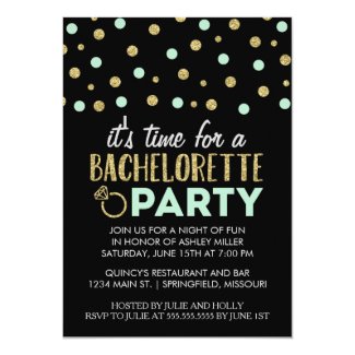 Chic Faux Glitter Bachelorette Party Invitations