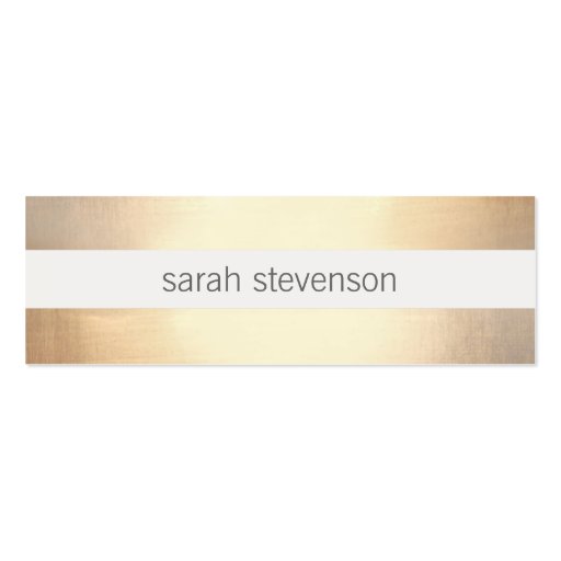 Chic Faux Gold Foil Striped Modern Business Card Templates (front side)