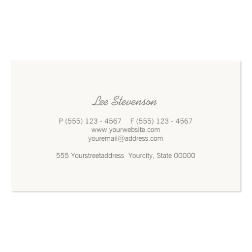 Chic Faux Gold Leaf Circle Gray Business Card (back side)