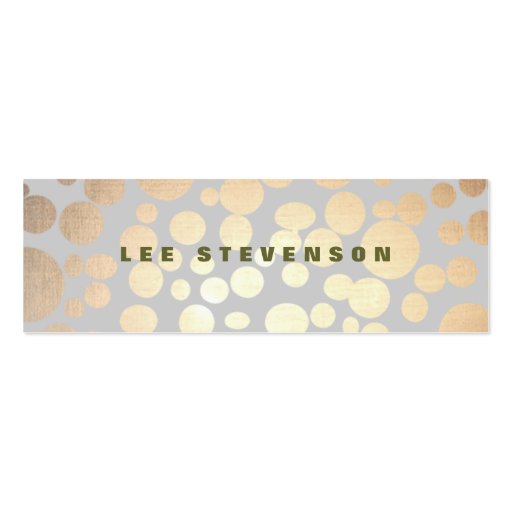 Chic Faux Gold Leaf Circle Pattern Business Card (front side)