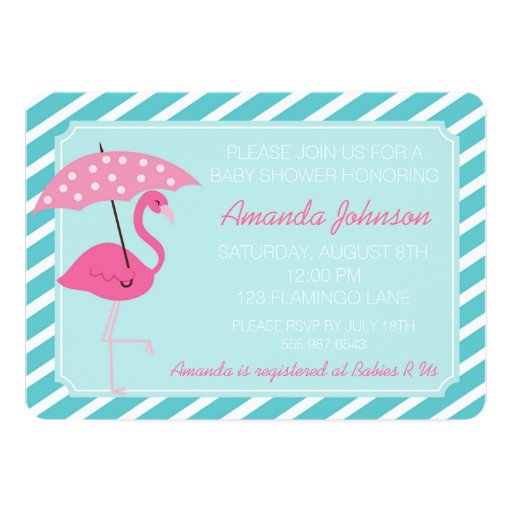 Chic Flamingo Baby Shower Invitation