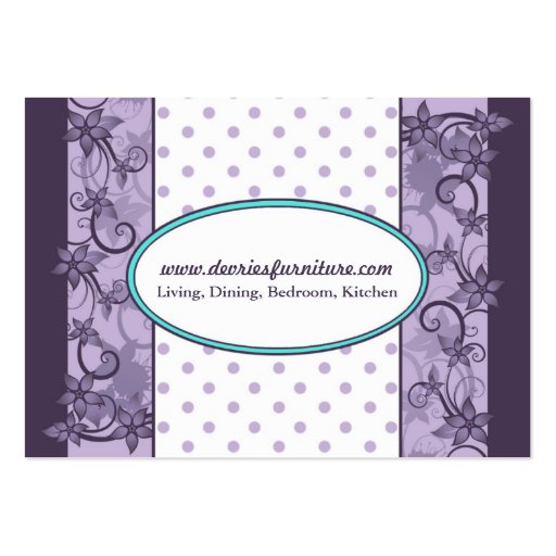 Chic Floral and Polka Dot Business Card (back side)